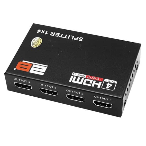 HDMI Splitter 1 to 4 with Automatic Detection and Power Adapter – Model CV666