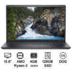 Vostro 3515 Laptop With 15.6-Inch HD Display, AMD Ryzen3 3250U Processor/4GB RAM/128GB SSD/DOS(Without Windows)/AMD Radeon Integrated Graphic Card English/Arabic Carbon Black