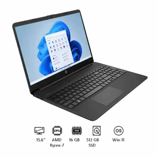 HP Maldives 20C2 Laptop – Intel Core i3-1115G4, 4GB RAM, 256GB SSD, 15.6" HD Antiglare Display, DOS, Black