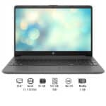 لابتوب إتش بي 15-dw4001nx، معالج Intel Core i7-1255U، ذاكرة RAM سعة 16 جيجابايت، قرص SSD سعة 512 جيجابايت، شاشة 15.6 بوصة، كرت شاشة NVIDIA GeForce MX550 بسعة 2 جيجابايت، لون رمادي طباشيري، بدون نظام تشغيل (Free DOS)