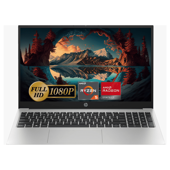 010210500019 لابتوب اتش بي جي 10 255 (AL0D3AT) – معالج Ryzen 5 7530U – ذاكرة 16GB – تخزين 512GB SSD – شاشة 15.6 بوصة بدقة FHD – Wi-Fi 6 + Bluetooth 5.3 – نظام DOS – لون فضي - الصورة 1