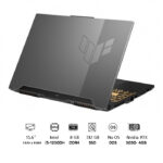 لابتوب الألعاب ASUS TUF Gaming F15 FX507ZC4-HN321، معالج Intel Core i5-12500H الجيل الثاني عشر، ذاكرة RAM سعة 8 جيجابايت DDR4، قرص SSD سعة 512 جيجابايت، كرت شاشة NVIDIA GeForce RTX 3050 بسعة 4 جيجابايت، شاشة 15.6 بوصة FHD، بدون نظام تشغيل (Free DOS)