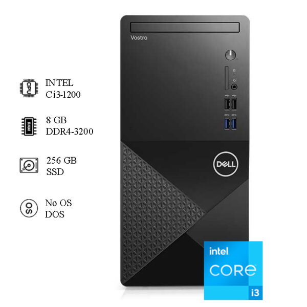 Dell Vostro 3910 – إنتل كور i3-12100 – 8 جيجابايت رام – 256 جيجابايت SSD – إنتل UHD 730 – بدون نظام تشغيل