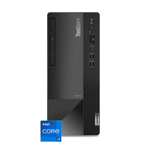 جهاز كمبيوتر مكتبي Lenovo ThinkCentre Neo 50t G3 – معالج Intel Core i7-12400، ذاكرة RAM 8 جيجابايت، قرص SSD 512 جيجابايت، كرت شاشة مدمج، نظام Windows 11، ضمان سنتين