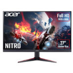 شاشة الألعاب أيسر نيترو VG270 Sbmiipx مقاس 27 بوصة بدقة فل إتش دي، لوحة IPS، تردد حتى 165 هرتز مع تقنية فري سينك، وزمن استجابة يصل إلى 0.1 مللي ثانية، مزودة بمنافذ DisplayPort وHDMI، باللون الأسود
