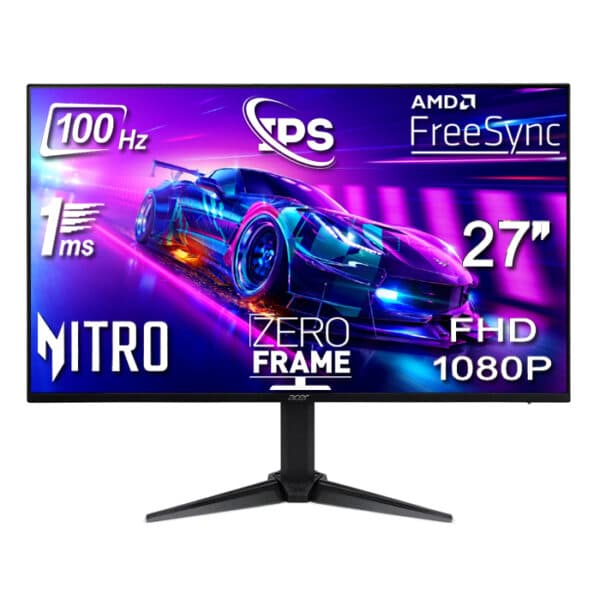 شاشة آيسر VG273EBMIIX بحجم 27 بوصة – دقة Full HD (1920x1080)، زمن استجابة 1 مللي ثانية، معدل تحديث 165Hz، HDMI، FreeSync، اللون الأسود