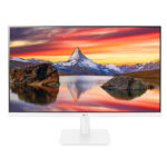 شاشة LG 24MP400-W – مقاس 24 بوصة، دقة Full HD، لوحة IPS، معدل تحديث 75 هرتز، تصميم بدون حواف، لون أبيض أنيق