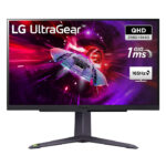 شاشة الألعاب إل جي UltraGear 27GR75Q – مقاس 27 بوصة، دقة QHD 2K، معدل تحديث 165Hz، لوحة IPS، دعم HDR10، منفذ HDMI
