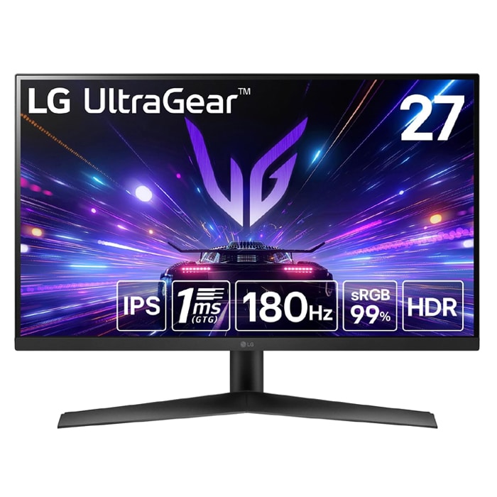 020651270019 شاشة LG للألعاب 27GS60F-B UltraGear™ Full HD 27" (1920 × 1080) 180 هرتز - IPS 1 مللي ثانية (GtG) - NVIDIA® G-Sync - الصورة 1