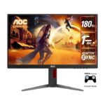 شاشة الألعاب AOC 24G4 – مقاس 23.8 بوصة، دقة Full HD، لوحة IPS، معدل تحديث 180 هرتز، زمن استجابة 1 مللي ثانية، تصميم مخصص للألعاب