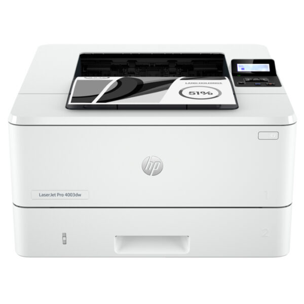 طابعة HP LaserJet Pro 4003dw – طابعة ليزر أحادية اللون لاسلكية، طباعة على الوجهين تلقائية، سرعة عالية، إيثرنت وواي فاي