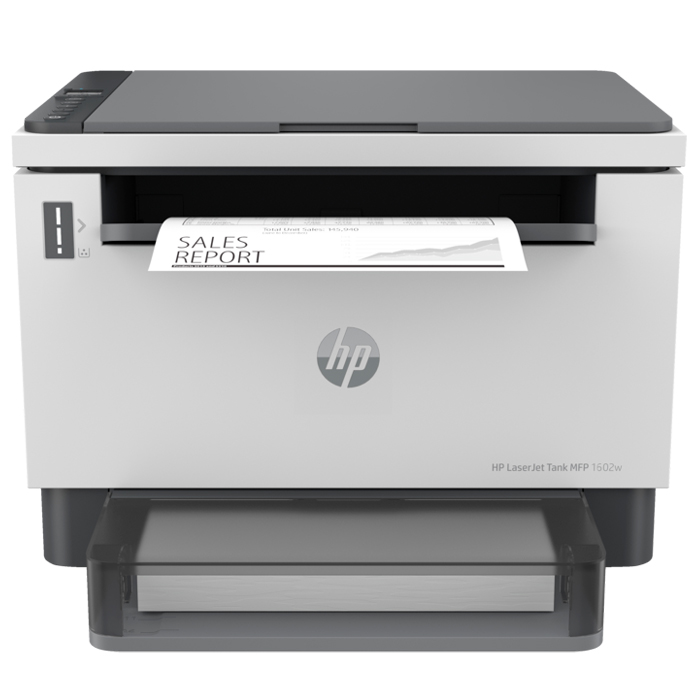 042202050015 طابعة HP LaserJet Tank MFP 1602w – طابعة ليزر أحادية اللون لاسلكية، طباعة، نسخ، مسح ضوئي، خزان حبر عالي السعة، واي فاي وUSB - الصورة 1