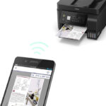 ⁦طابعة Epson EcoTank L5190 متعددة الوظائف – طابعة نفث حبر ملونة مع خزانات حبر قابلة لإعادة التعبئة، طباعة، نسخ، مسح ضوئي، اتصال Wi-Fi و Ethernet، جودة عالية، تصميم مدمج، أسود⁩ - الصورة ⁦4⁩