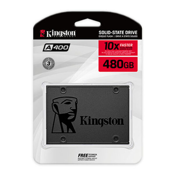 Kingston A400 480GB SATA SSD – 2.5-Inch Internal Solid State Drive, High-Speed Performance and Dependable Storage for Laptops and Desktops