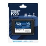 Patriot P220 512GB 2.5" SATA III SSD – Up to 550MB/s Read, 500MB/s Write, 7mm Thickness