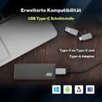 ⁦وحدة تخزين SSD محمولة إ جي اي ED198 بسعة 1 تيرابايت – سرعة قراءة تصل إلى 1050 ميجابايت/ثانية وسرعة كتابة تصل إلى 1000 ميجابايت/ثانية، تخزين خارجي لأجهزة الكمبيوتر المحمولة والمكتبية⁩ - الصورة ⁦2⁩