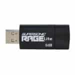 فلاشة باتريوت Rage Lite بسعة 64 جيجابايت، USB 3.2 Gen 1 (حتى 120 ميجابايت/ثانية قراءة)