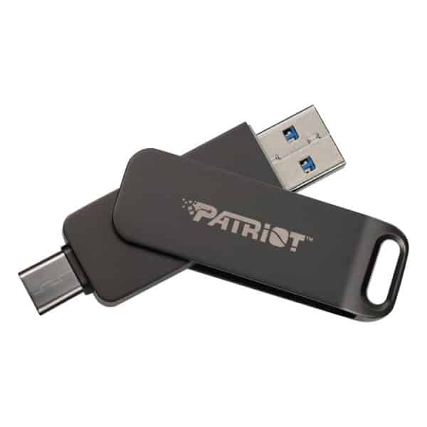 Patriot Rage R550 32GB USB 3.2 Gen 1 Flash Drive (Swing Type A+C, Dark Shadow)