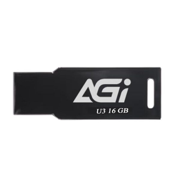 فلاش AGI – سعة 16 جيجابايت – USB 3.2 – معدن أسود – موديل AGI016GBMUP138