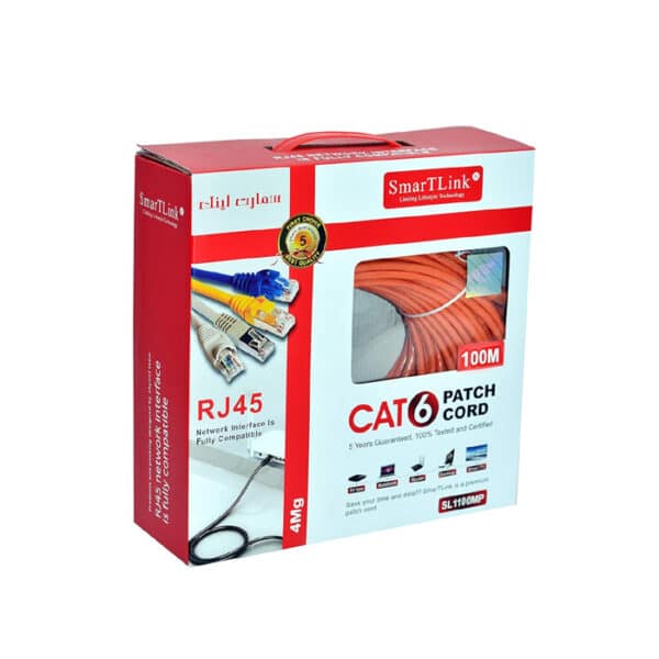 كابل شبكة SmartLink CAT6 بطول 100 متر