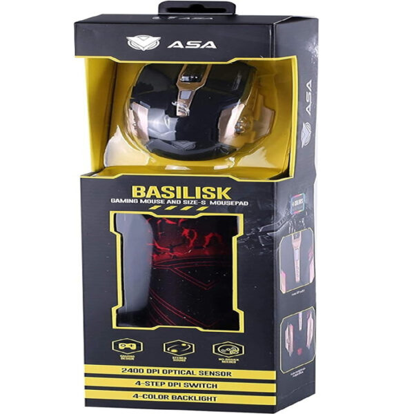 ASA Gaming Mouse & Mousepad – BASILISK Edition (Combo Set)