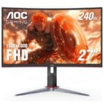 شاشة الألعاب المنحنية AOC C27G2Z – مقاس 27 بوصة، دقة Full HD، معدل تحديث 240 هرتز، زمن استجابة فائق 0.5 مللي ثانية، دعم FreeSync، تصميم منحني مميز