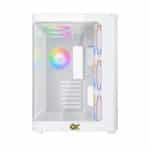 ⁦كيس كمبيوتر PANO G20A أبيض قطبي - تصميم منحني - ARGB عكسي - مع جهاز تحكم عن بعد⁩ - الصورة ⁦6⁩