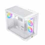 ⁦كيس كمبيوتر PANO G20A أبيض قطبي - تصميم منحني - ARGB عكسي - مع جهاز تحكم عن بعد⁩ - الصورة ⁦5⁩