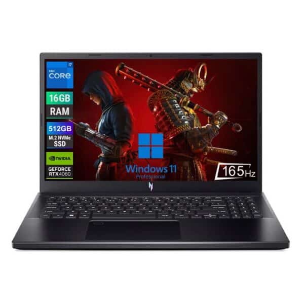 Acer Nitro ANV15 (NH.QQEEM.009) with Intel Core i7-13620H, 16GB DDR5 RAM, 512GB SSD, 15.6” FHD 165Hz Display, NVIDIA GeForce RTX 4060 8GB Graphics, Windows 11, Black