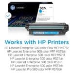 ⁦خرطوشة حبر لون سماوي أصلي من إتش بي 507A (CE401A) ليزر جيت - التوريد خلال 7 ايام⁩ - الصورة ⁦2⁩