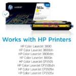 ⁦خرطوشة حبر أصلية إتش بي 503A صفراء، Q7582A⁩ - الصورة ⁦2⁩