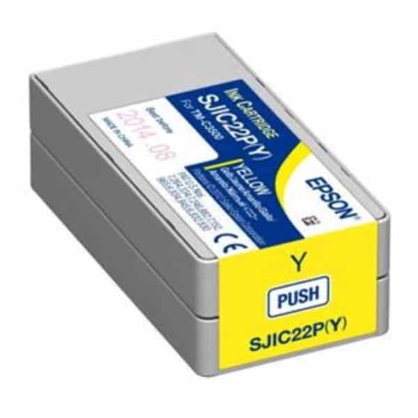 خرطوشة حبر ابسون SJIC22P متوافق مع طابعة ColorWorks C3500 أصفر C33S020604 - التوريد خلال 7 أيام
