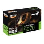 ⁦بطاقة الرسومات إيننو٣دي نفيديا جيفورس RTX 5070 Twin X2 OC للألعاب - 12 جيجابايت GDDR7، 192-بت، PCI Express Gen 5 - رقم المنتج N50702-12D7X-195064N⁩ - الصورة ⁦3⁩
