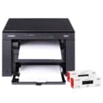 ⁦كانون طابعة ليزر احادية متعددة الوظائف من اي سينسيس MF3010 - طباعة ونسخ ومسح ضوئي | تصميم صغير | موفرة للطاقة | تتضمن حبر للمبتدئين + خراطيش، أحادي اللون⁩ - الصورة ⁦4⁩