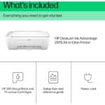 HP DeskJet Ink Advantage 2875 AIO Printer, Print, Copy, Scan, Up to 7.5ppm Print Speed, 1200 x 1200 DPI Print Resolution, Contact Image Sensor Scan Technology, White | 60K47C - Image 2
