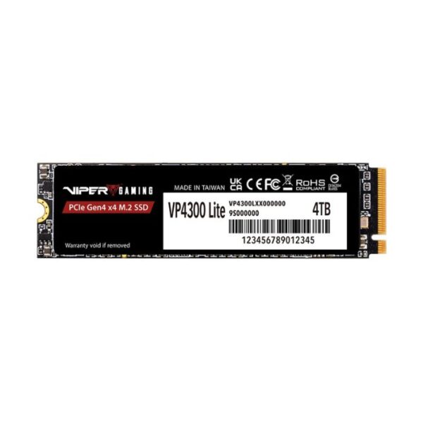 Patriot Viper Gaming VP4300 Lite 4TB SSD – M.2 2280 PCIe Gen 4x4, Up to 7400MB/s Read & 6400MB/s Write