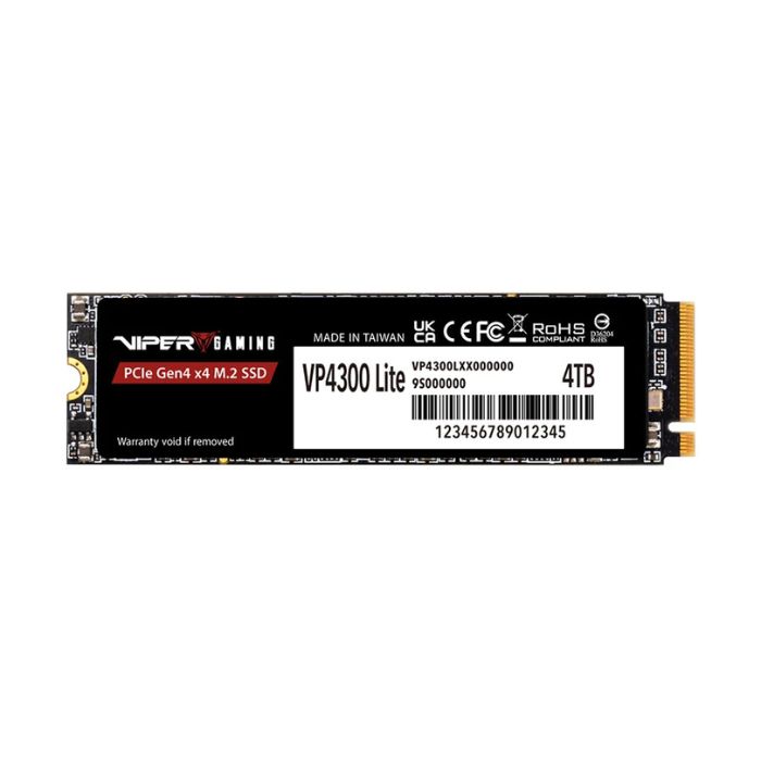 052902900001 Patriot Viper Gaming VP4300 Lite 4TB SSD – M.2 2280 PCIe Gen 4x4, Up to 7400MB/s Read & 6400MB/s Write - Image 1
