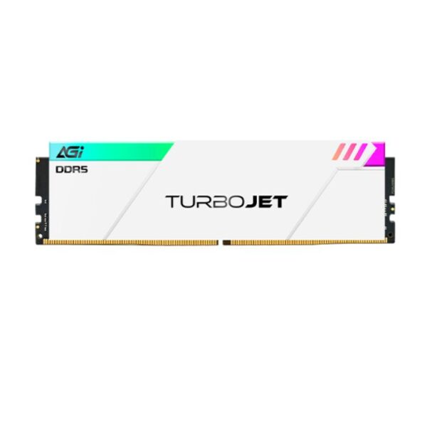 AGI TURBOJET UD858 Gaming RAM – 32GB Kit (2×16GB) DDR5 6000MHz, CL30, 1.35V, RGB Heat Sink – White